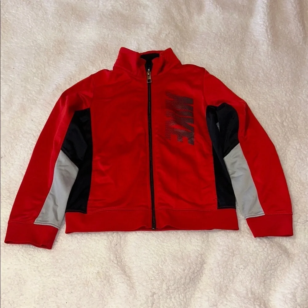 Nike Red and Black Performance Jacket with High Collar